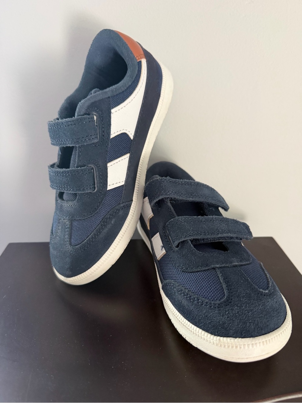 NWOT Cat & Jack Navy, White & Tan Velcro Kids Sneakers